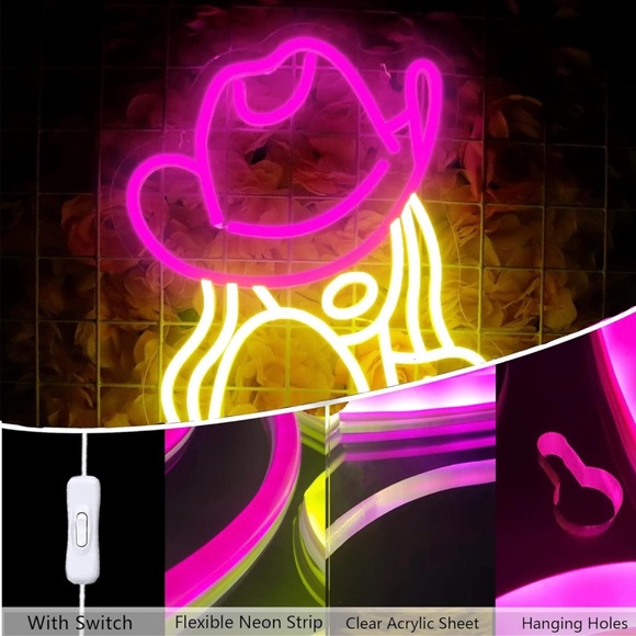 Cowgirl LED Neon Sign Wall Decor - Picture 3 of 3